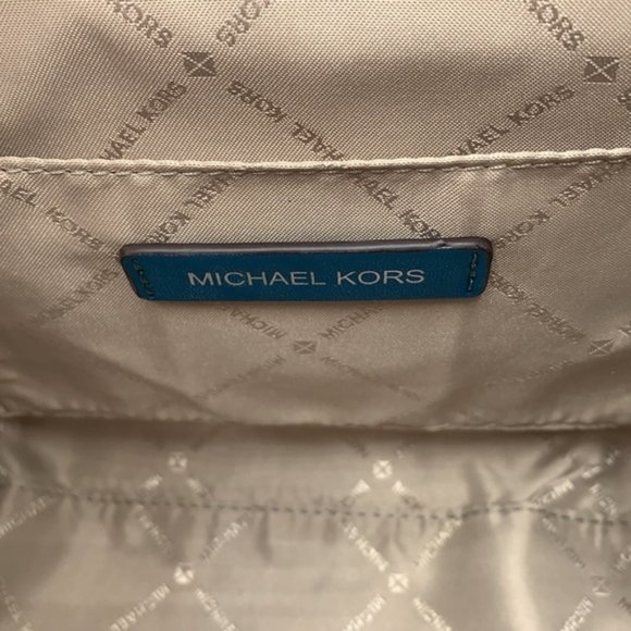 Michael Kors Avril Small Leather Top-Zip Satchel Lagoon color - Picture 7 of 16